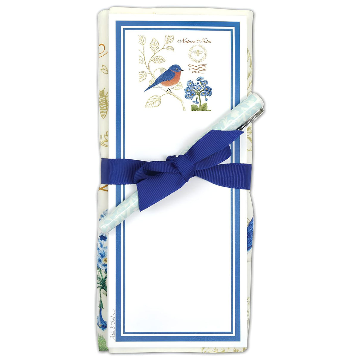 Alice’s Cottage Bluebird Flour Sack Towel and Note Pad Set