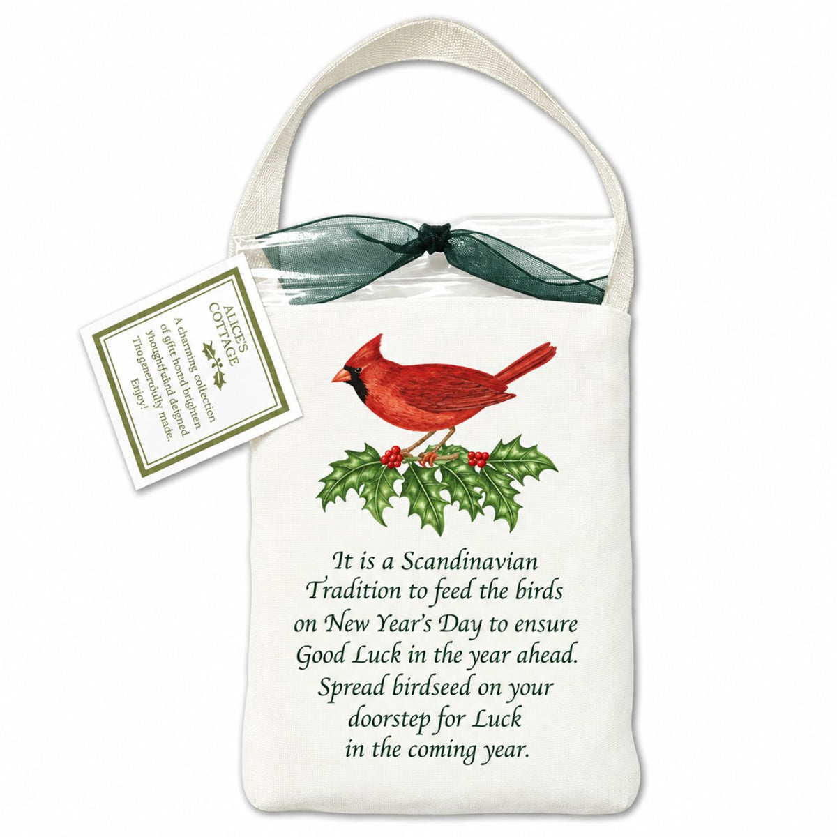 Alice’s Cottage Cardinal Holiday Good Luck Tote