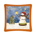 Christmas snowman scented mug mat with glowing golden star