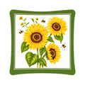 Sunflower scented mug mat with three golden sunflowers and bumblebees
