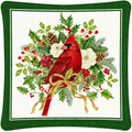 Christmas scented mug mat with red cardinal and winter greenery