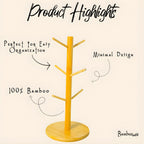 Natural bamboo coffee cup holder stand product highlights