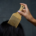 Natural bamboo detangling hair comb