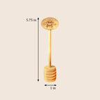 Bamboo honey dipper spoon with honey bee plate dimensions