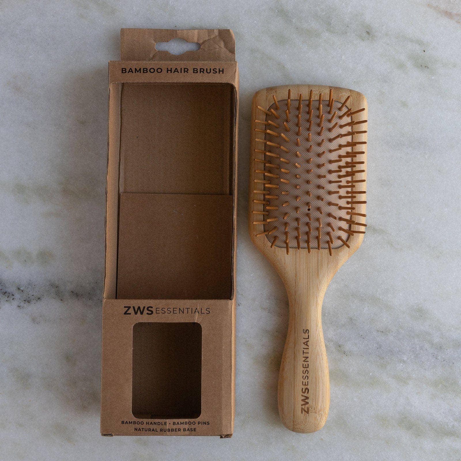 Bamboo paddle brush eco friendly hair brush with eco friendly packaging