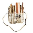 Bamboo loose tea tool set in cotton pouch