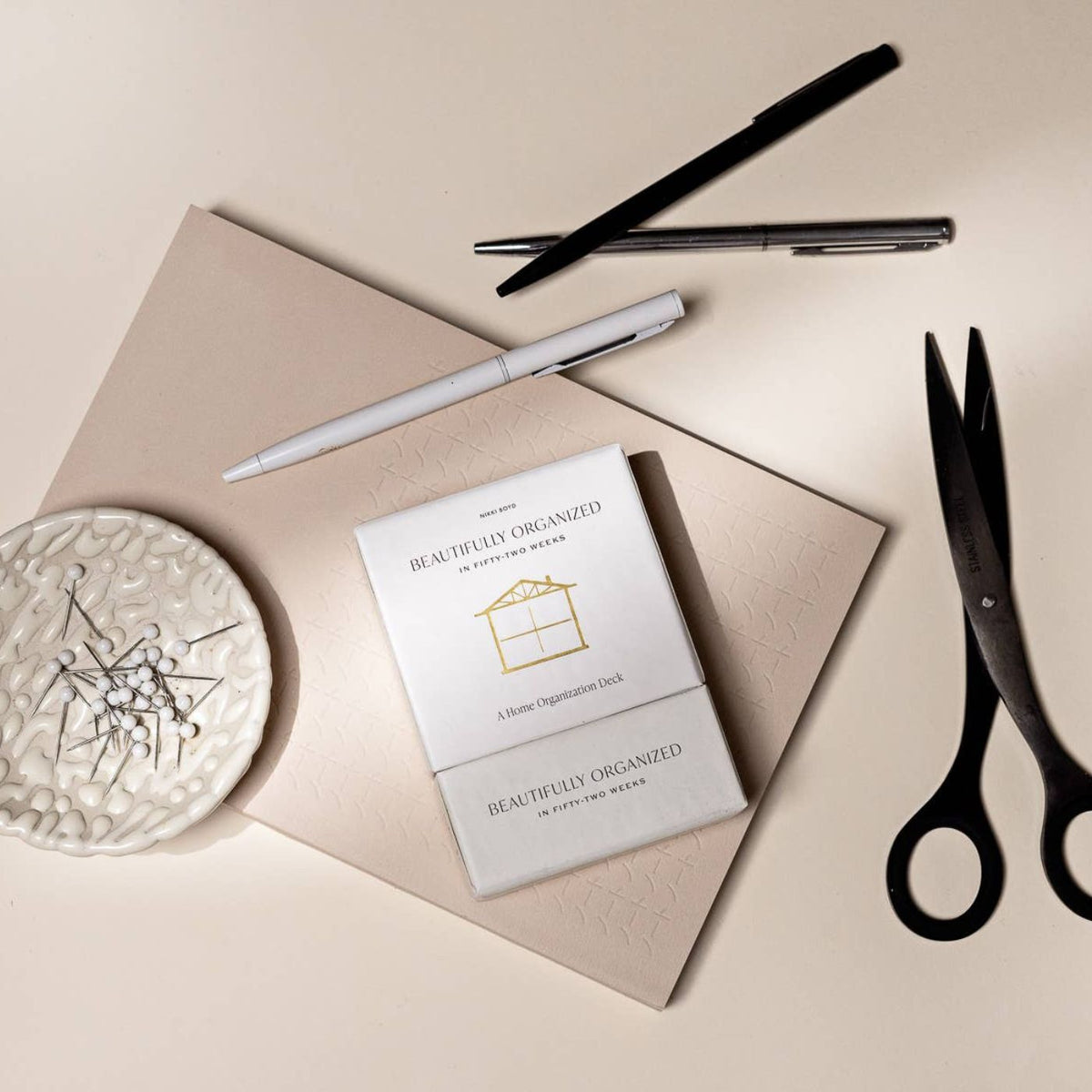 Beautifully Organized card deck for organizing and spring cleaning