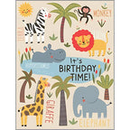 Birthday Greeting Card - Cute Jungle Animals-Kids