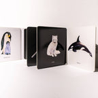High contrast animal illustrations for newborn visual exploration