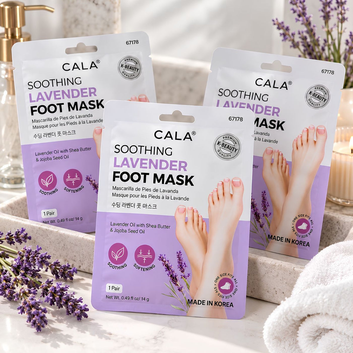 CALA moisturizing foot mask booties for dry feet