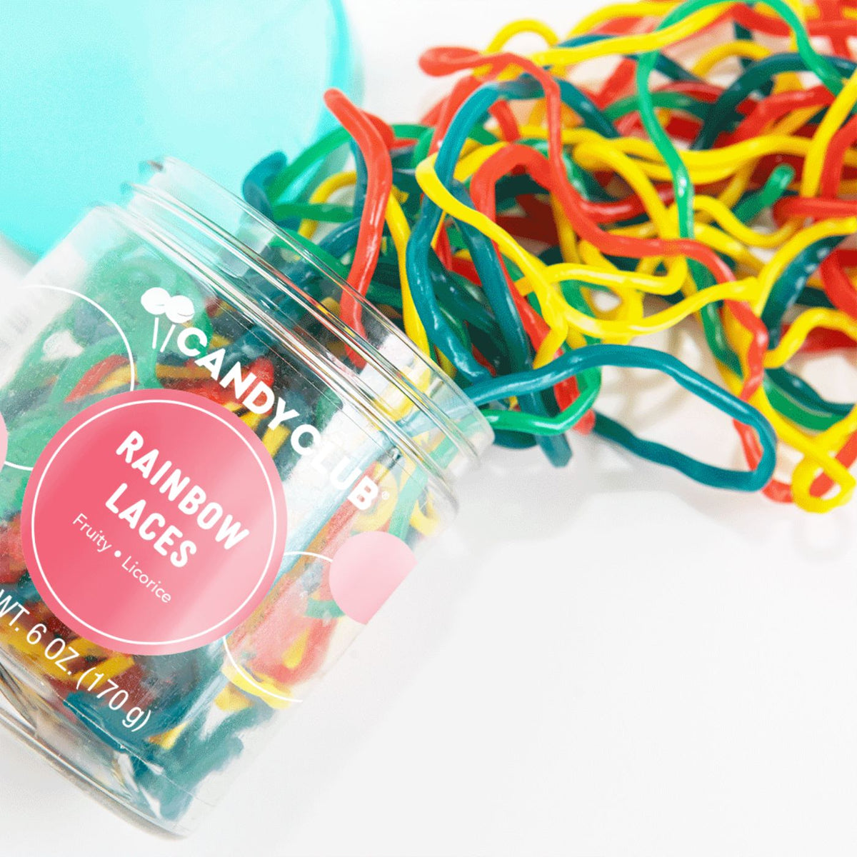 Long rainbow licorice laces for cupcake decorating and parties