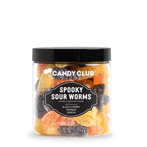 Candy Club Spooky Sour Worms Halloween gummy candy jar
