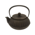 Japanese cast iron teapot with gold chrysanthemum design