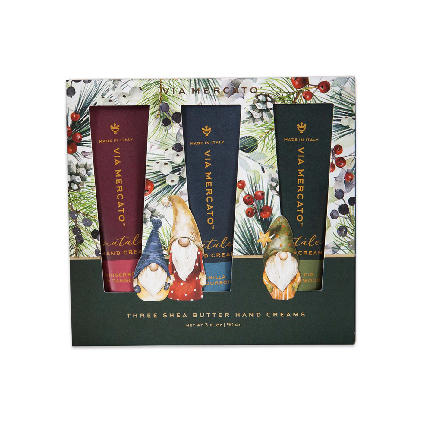 Via Mercato Natale – Gnomes Hand Cream Trio (3 x 30ml)