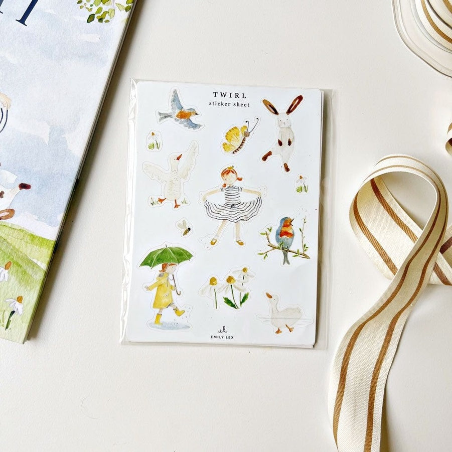Cute watercolor vinyl stickers for journals and planners