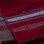 Scholar Scarf Burgundy/Grey Details - Shen Yun Collections