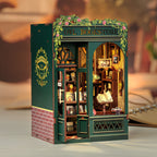 Miniature bookstore bookshelf insert with LED lights