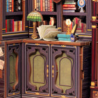 Wooden owl bookstore miniature details
