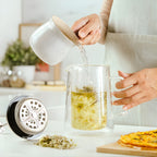 Stainless steel French press tea maker with glass body