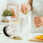 Adding loose leaf tea to double wall french press