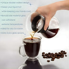 Pouring coffee into double wall glass coffee