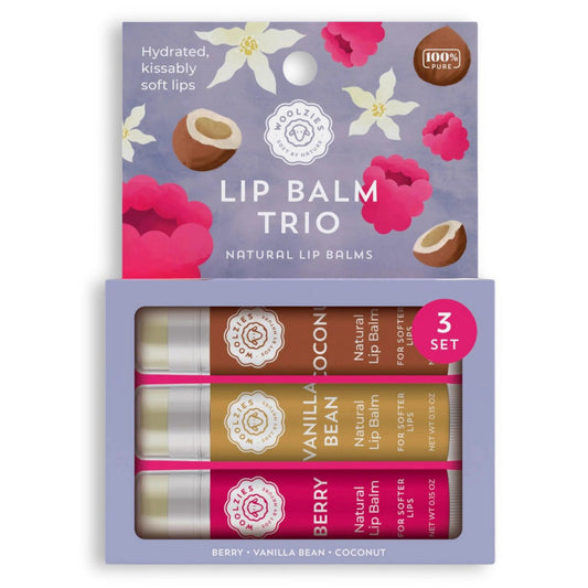 Duo Lip Balm Set of 3 Berry, Vanilla & Coconut