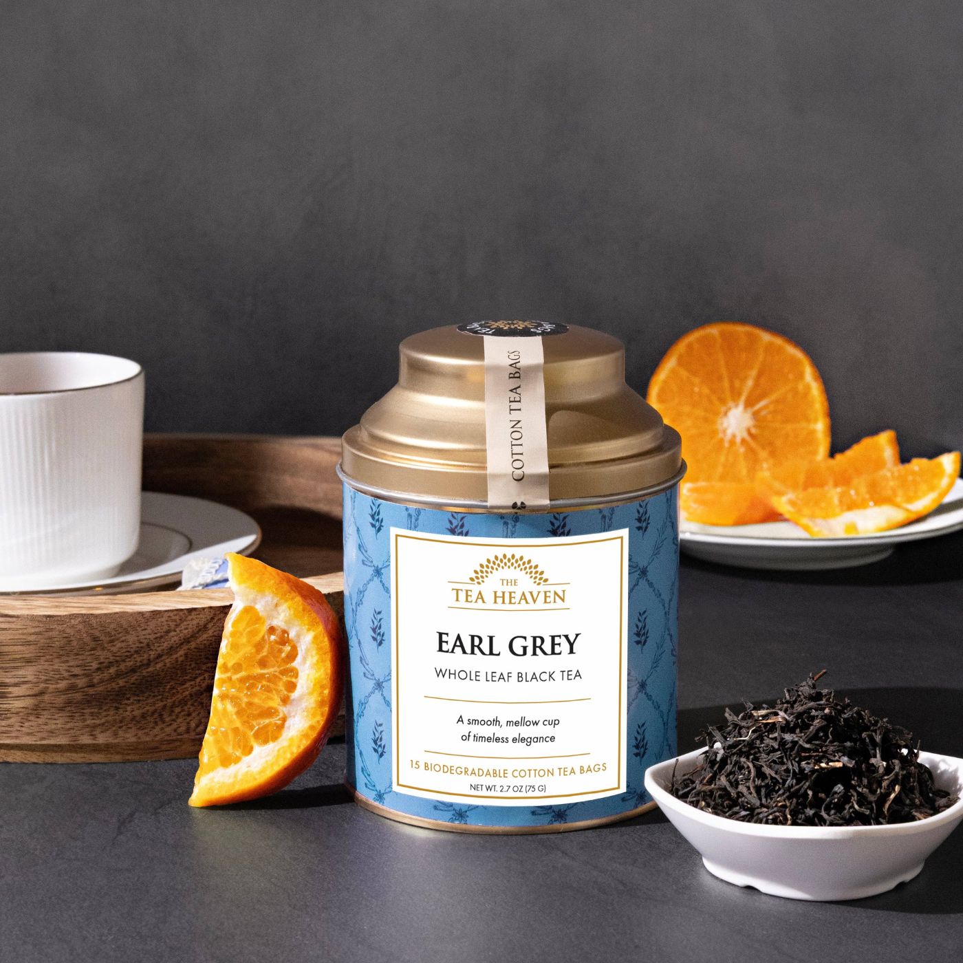 Reusable Earl Grey tea canister