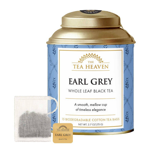 Earl Grey tea bag canister