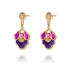 Tang Flowing Gowns Drop Earrings Purple Side - Shen Yun Collections