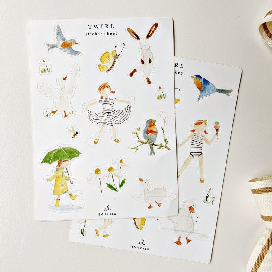 Emily Lex Studio Twirl watercolor sticker sheets
