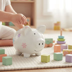 Cute ceramic piggy bank toddler savings