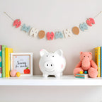 Coin bank on nursery shelf decor 3