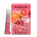 Grapefruit and hibiscus flower kombucha tea