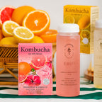 Korean grapefruit hibiscus kombucha drink