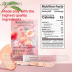 Low sugar peach kombucha tea packets