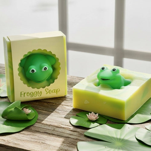 Frog kids soap with toy inside