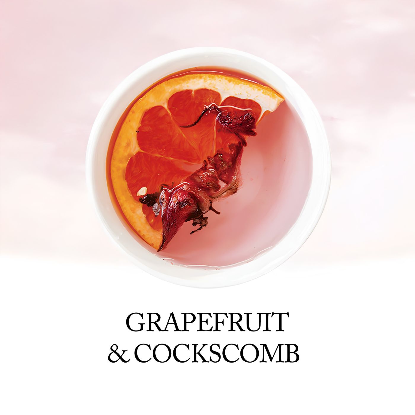 Grapefruit cockscomb apple mint tea