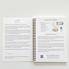 Spiral bound watercolor workbook fruit theme with instructions