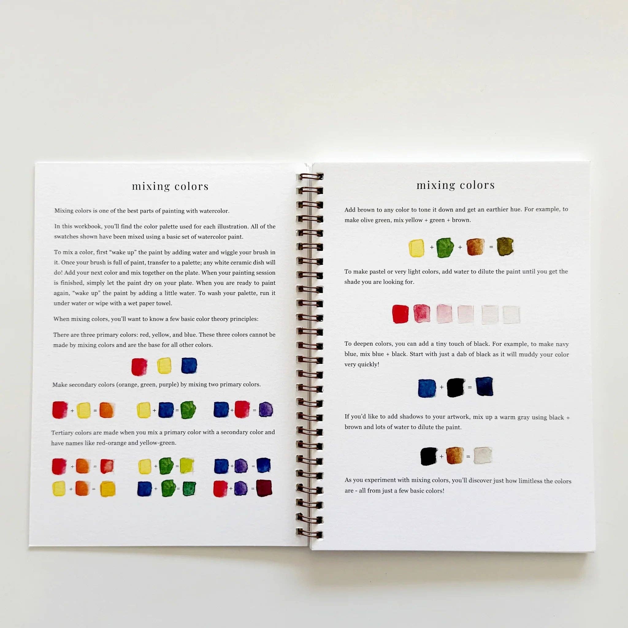 Spiral bound watercolor workbook fruit theme with instructions 2