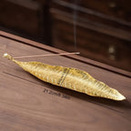 Golden leaf incense holder size