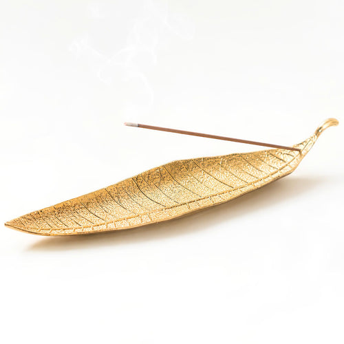 Golden leaf incense holder