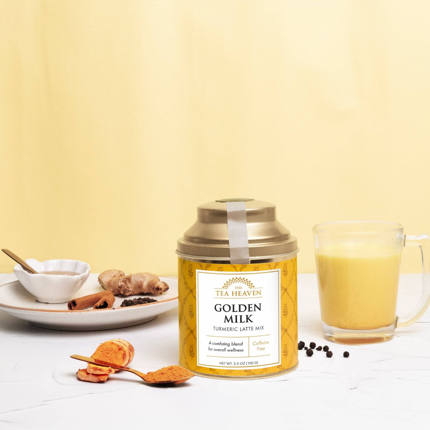 Turmeric milk latte served hot