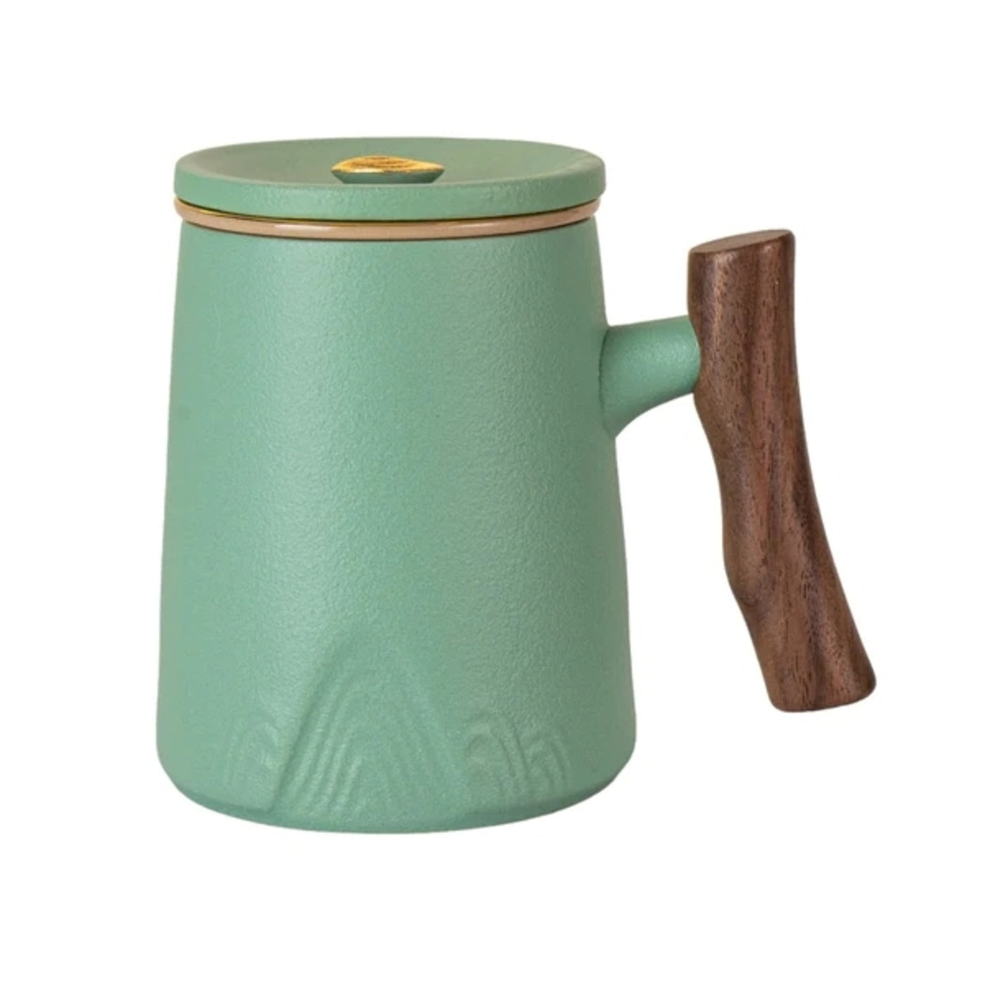 Green tea mug with infuser and lid 12 oz porcelain