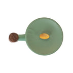 Green tea mug with infuser and lid 12 oz porcelain - top view