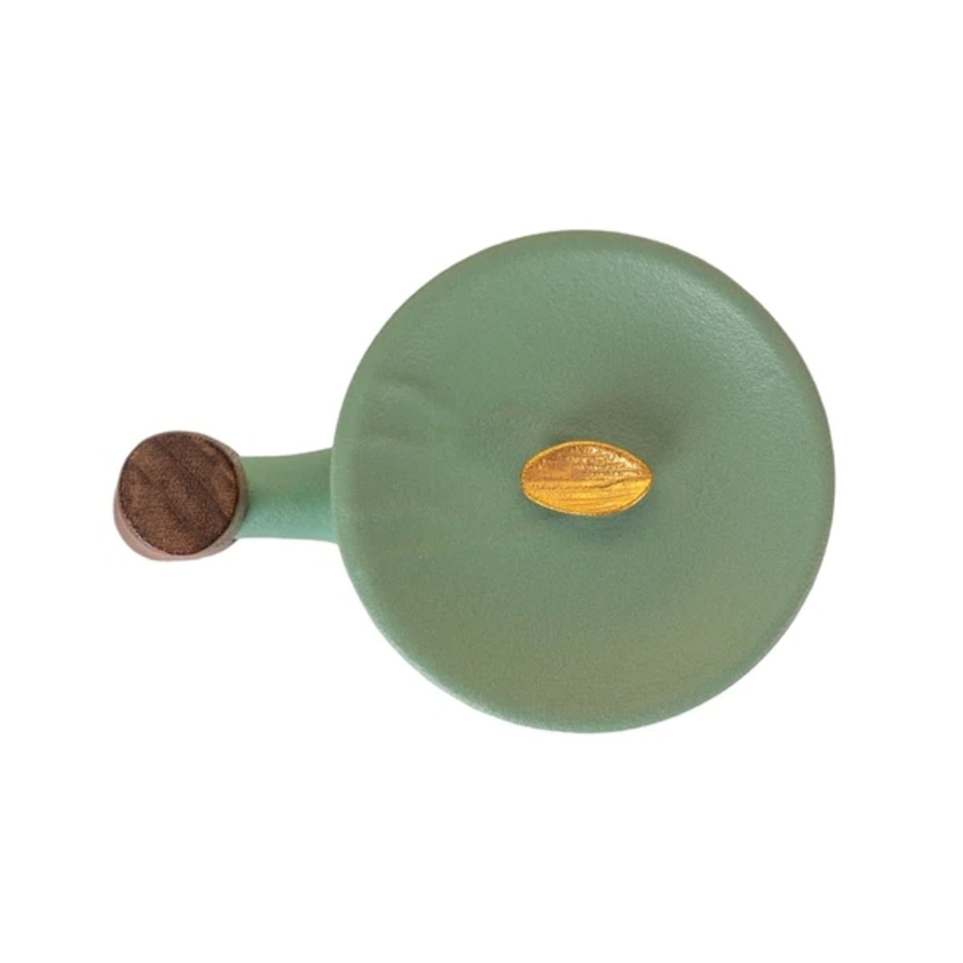 Green tea mug with infuser and lid 12 oz porcelain - top view