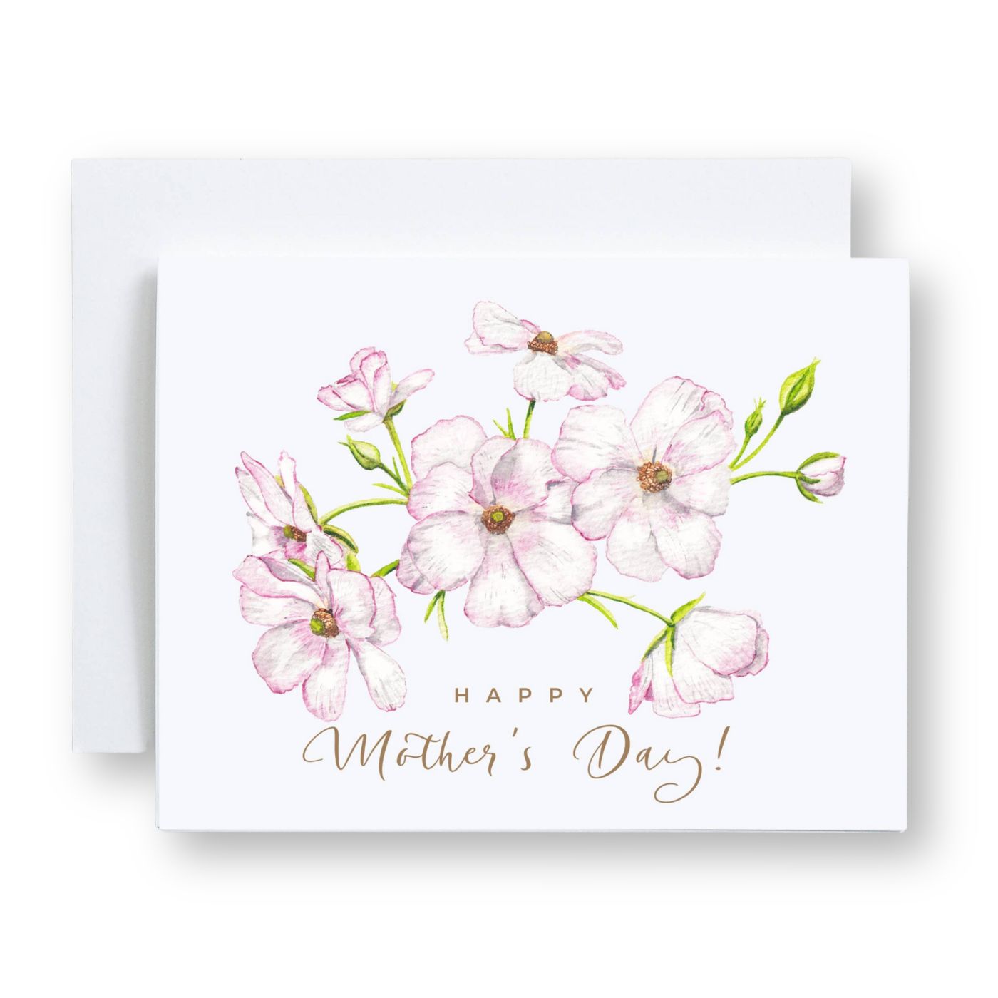 Pink ranunculus watercolor Mother’s Day card