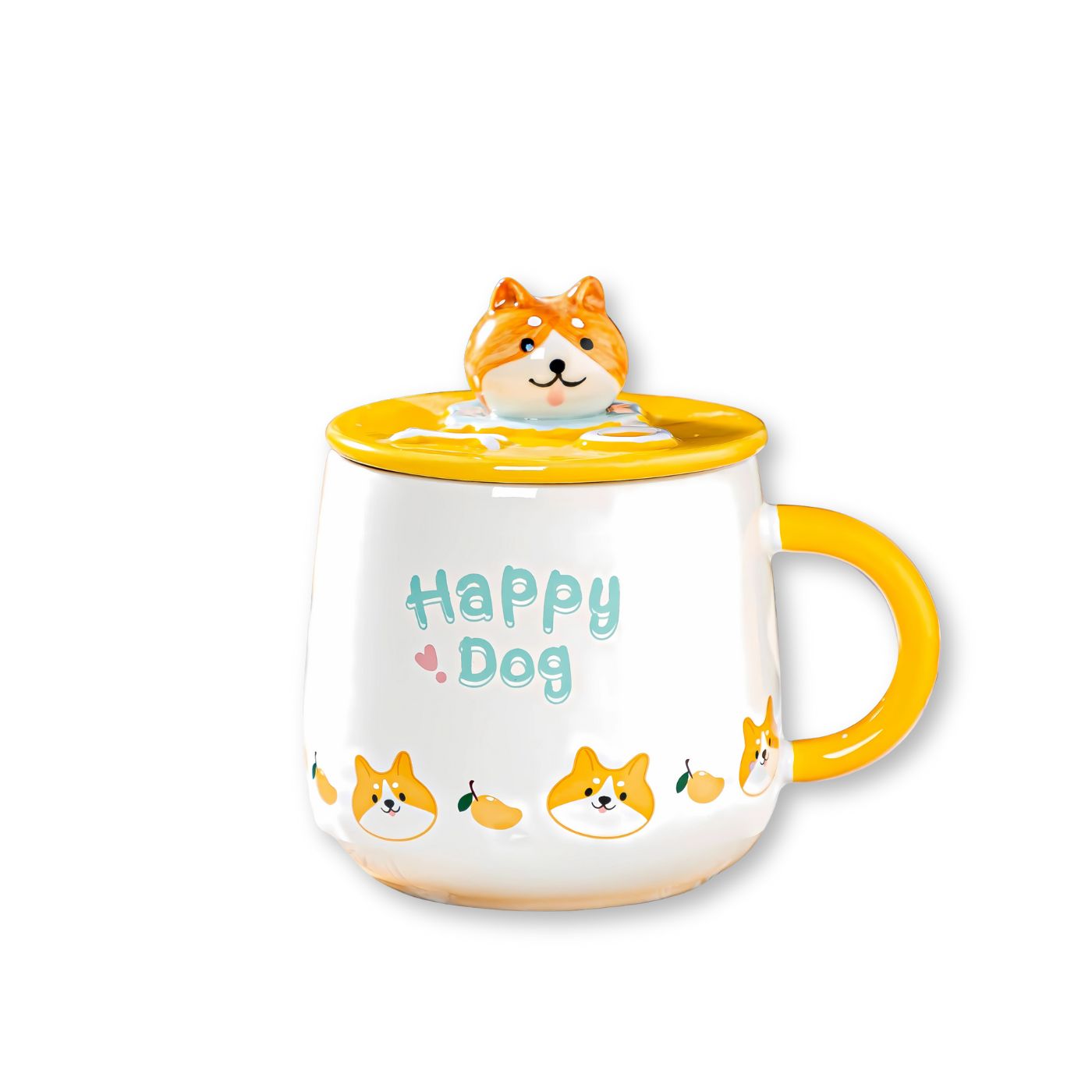 Happy Dog Shiba Inu 13oz Mug With Lid and Spoon (4/36)