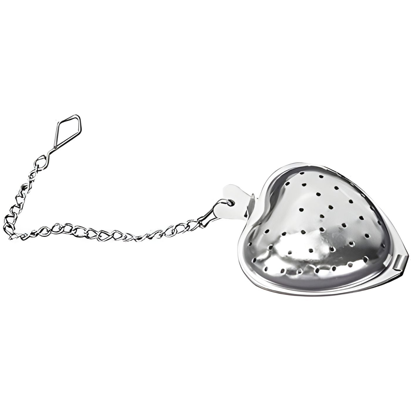 Close-up of stainless steel mesh tea ball infuser