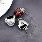 Open heart tea ball with flower buds