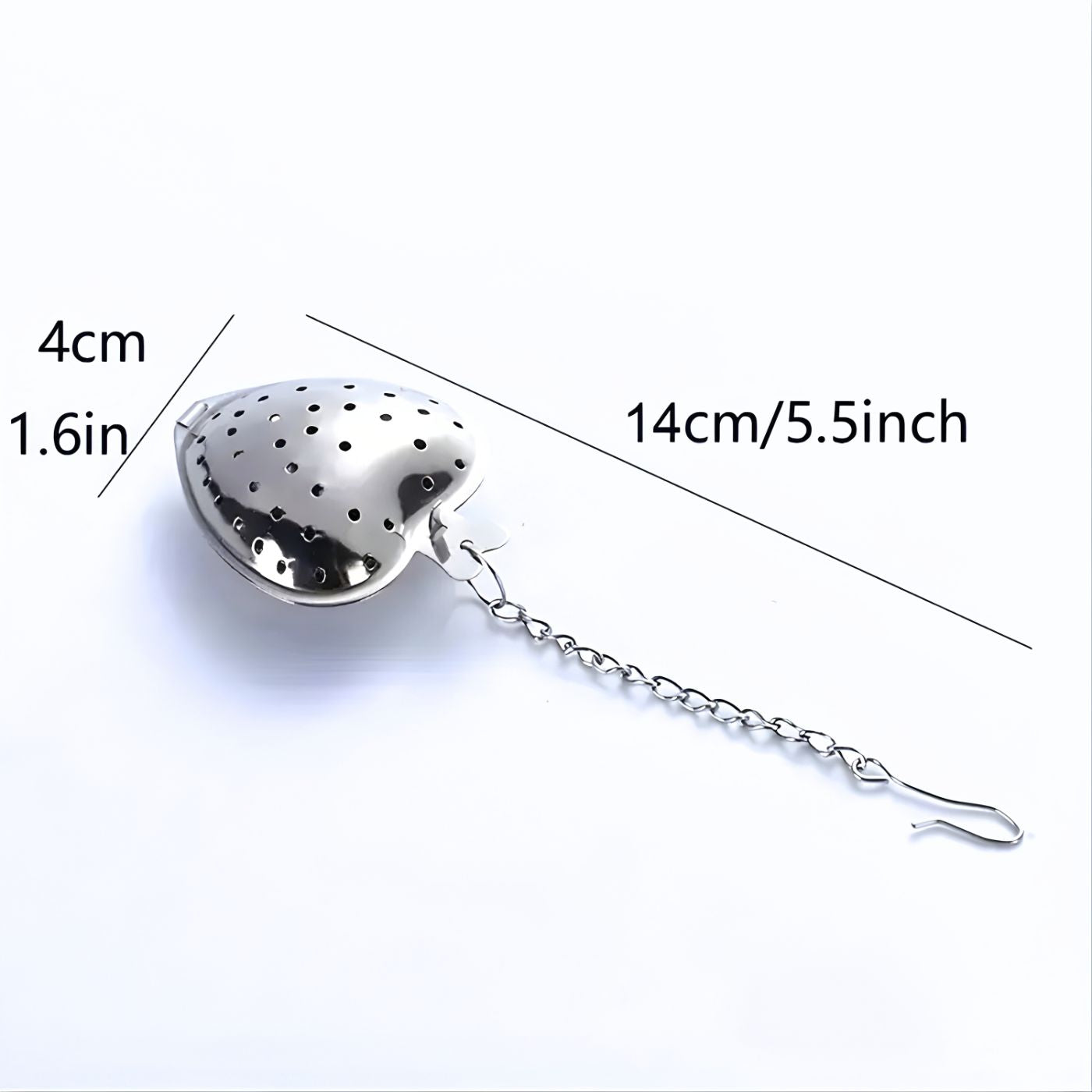 Heart-shaped stainless steel loose leaf tea infuser dimensions